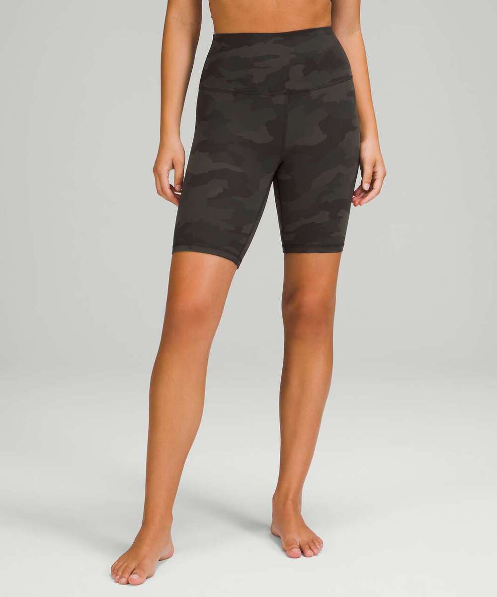 Lululemon Align Short 8" Size 2 Green Camo Nulu EUC